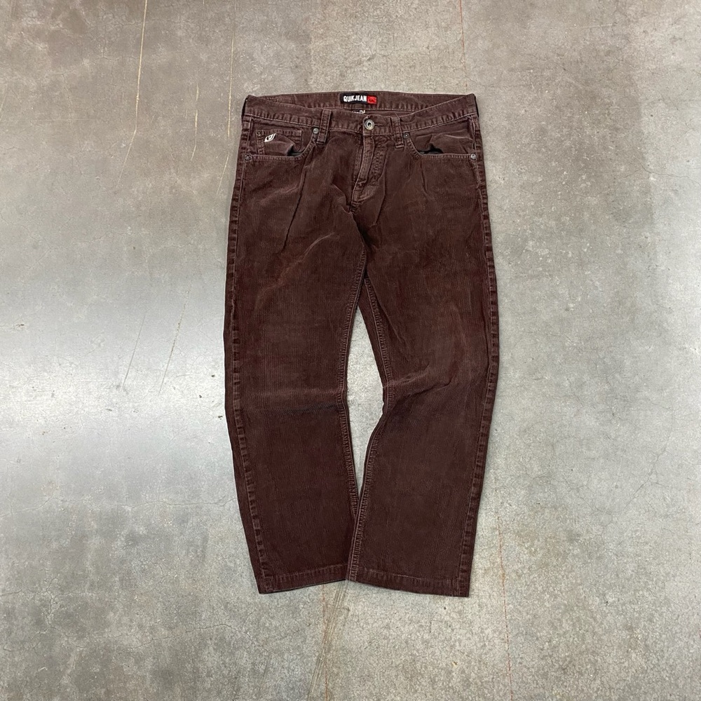 Y2K‎ Quiksilver Quik Jean Brown Corduroy Pants Straight leg women's 34x32